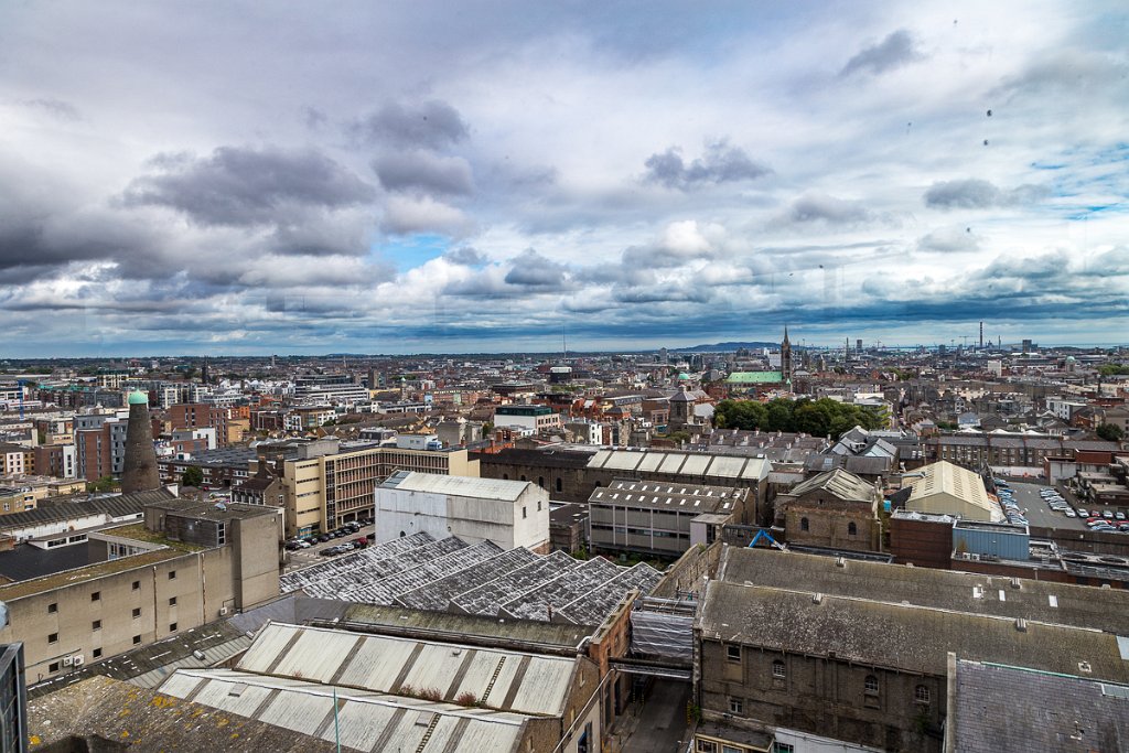 Dublin, výhled na město ze střechy pivovaru