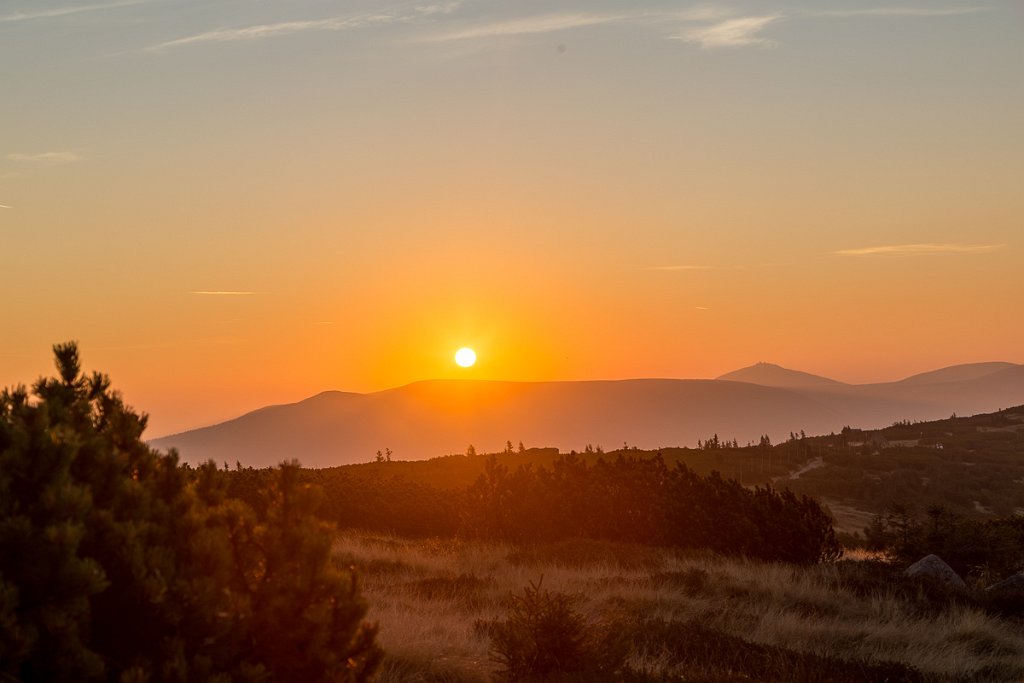 Svítání nad Krkonošemi