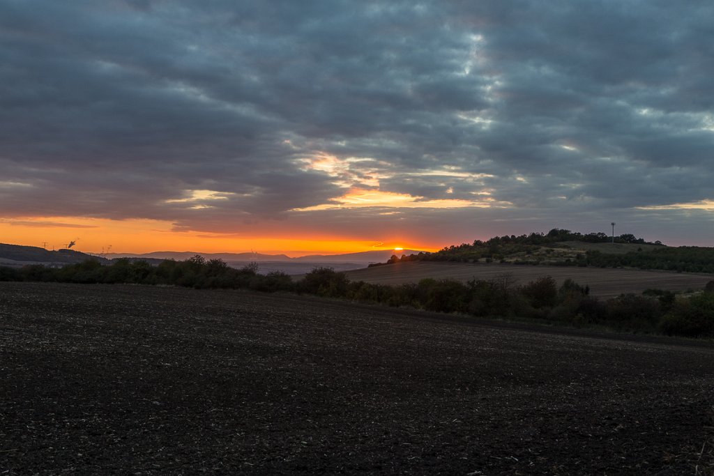 Západ slunce nad Krušnými horami